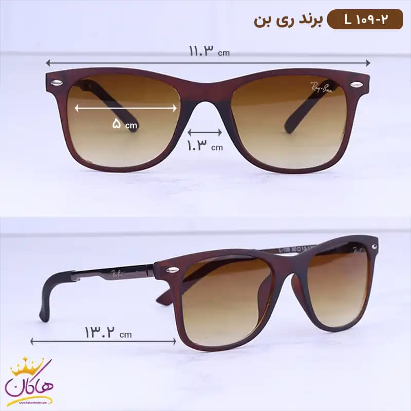 عینک آفتابی ری بن زنانه قهوه ای L 109/2 — تصویر ۲