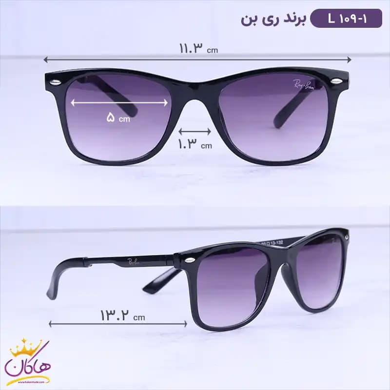 عینک آفتابی ری بن زنانه مشکی L 109/1 — تصویر ۲