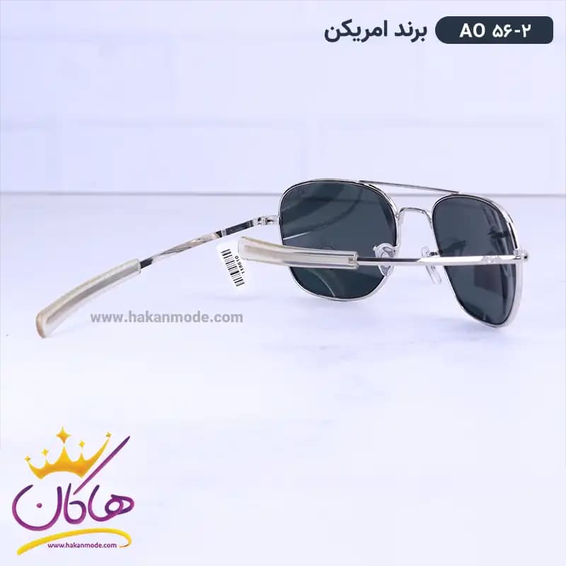 عینک آفتابی مردانه فریم خلبانی نقره ای AO 56/2 — تصویر ۳