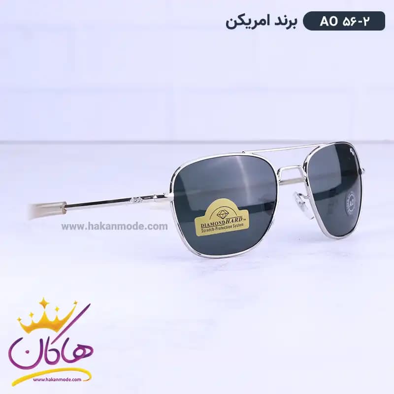 عینک آفتابی مردانه فریم خلبانی نقره ای AO 56/2 — تصویر ۴