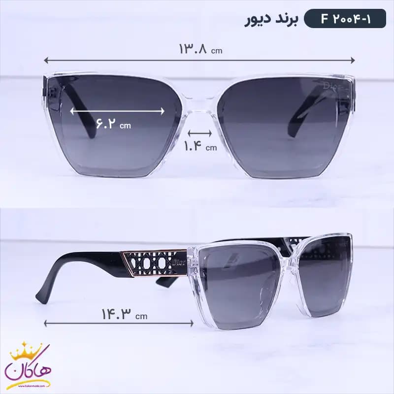 عینک آفتابی دیور زنانه قاب شیشه ای f 2004/1 — تصویر ۲