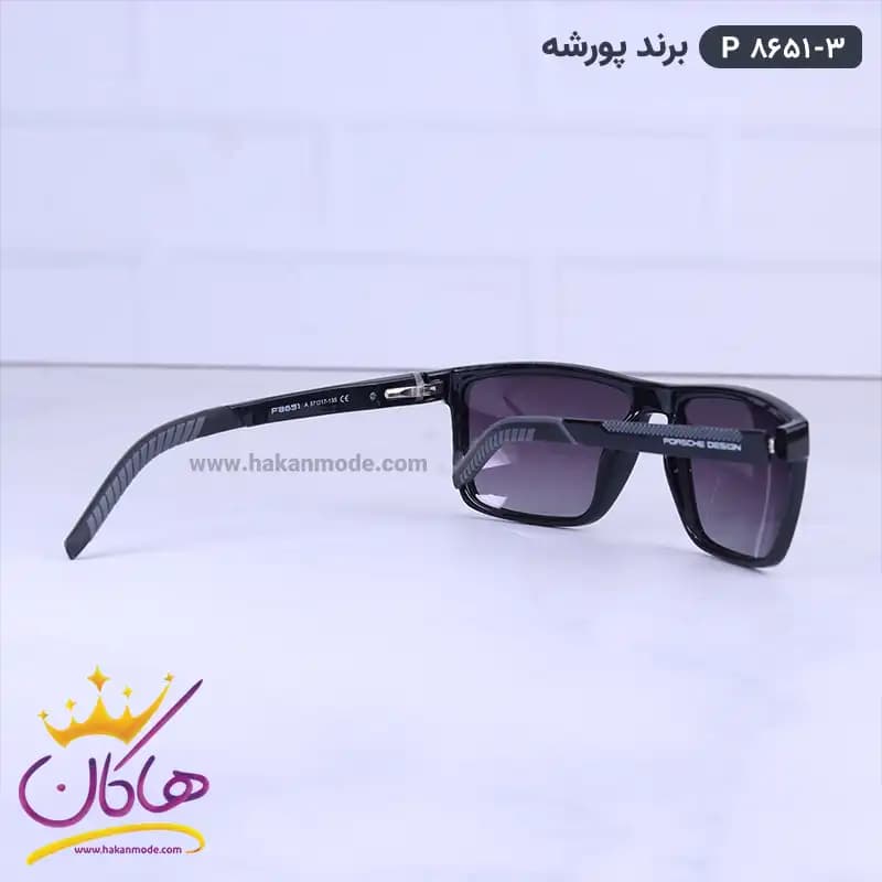 عینک آفتابی مردانه پورشه مشکی P8651/3 — تصویر ۴