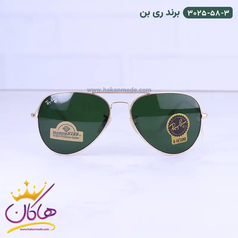 عینک آفتابی مردانه ری بن فریم خلبانی 3025/58/3