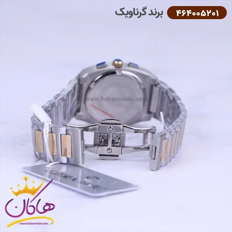 ساعت گرناویک ست فلزی نقره ای طلایی کرنوگراف 464005202-464005201 — تصویر ۳