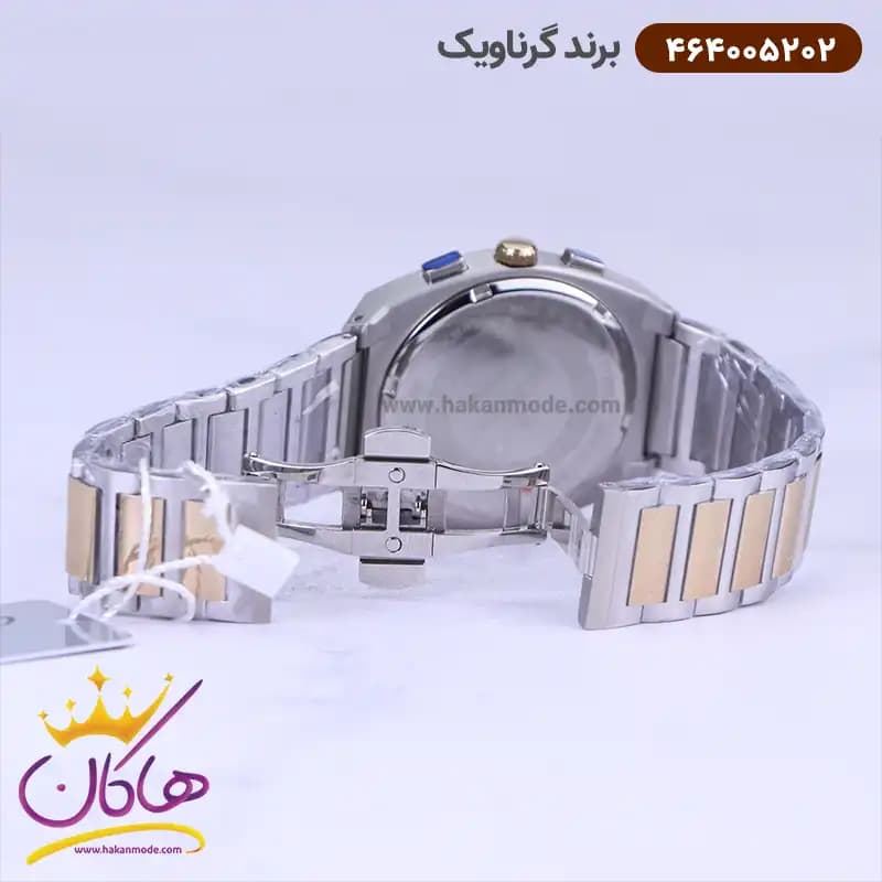 ساعت گرناویک ست فلزی نقره ای طلایی کرنوگراف 464005202-464005201 — تصویر ۶