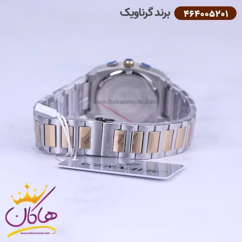 ساعت گرناویک ست فلزی نقره ای طلایی کرنوگراف 464005202-464005201 — تصویر ۴