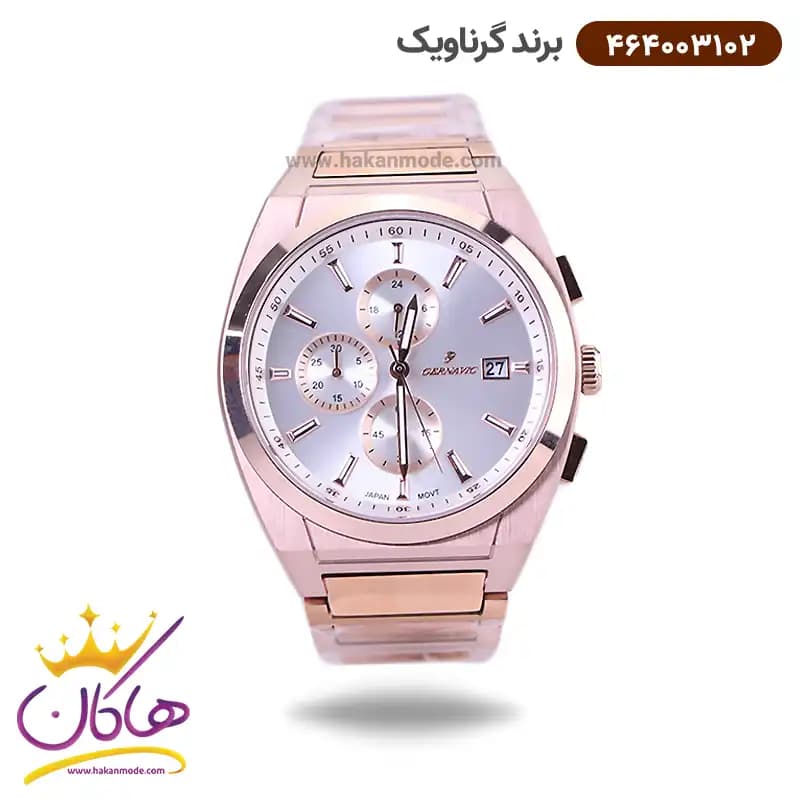 ساعت گرناویک ست فلزی رزگلد کرنوگراف 464003102-464003101 — تصویر ۵