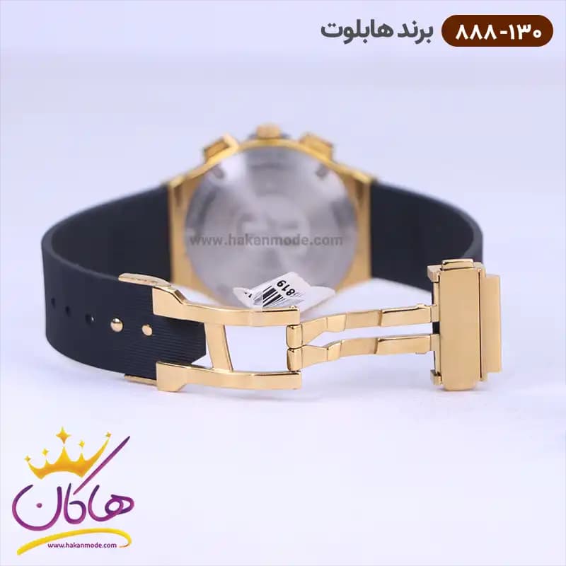 ساعت هابلوت مردانه بند رابر مشکی کرنوگراف 888/130 — تصویر ۲