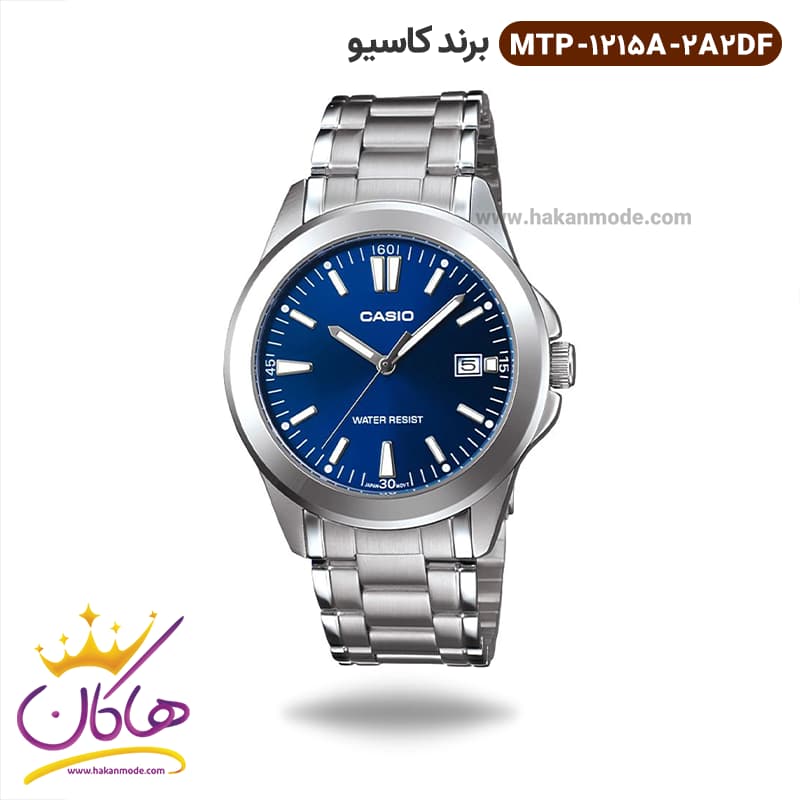 ساعت کاسیو مردانه فلزی صفحه آبی MTP-1215A-2A2DF