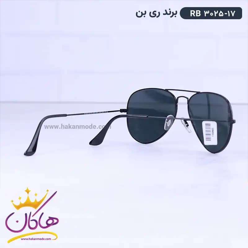 عینک آفتابی ری بن مردانه خلبانی مشکی RB3025/17 — تصویر ۳