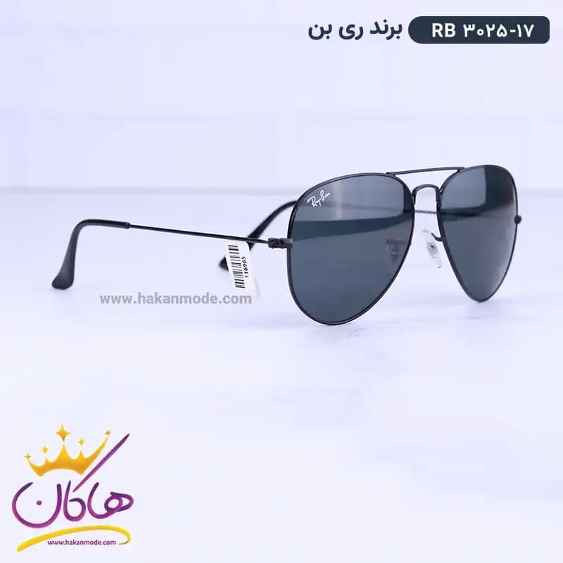 عینک آفتابی ری بن مردانه خلبانی مشکی RB3025/17 — تصویر ۴