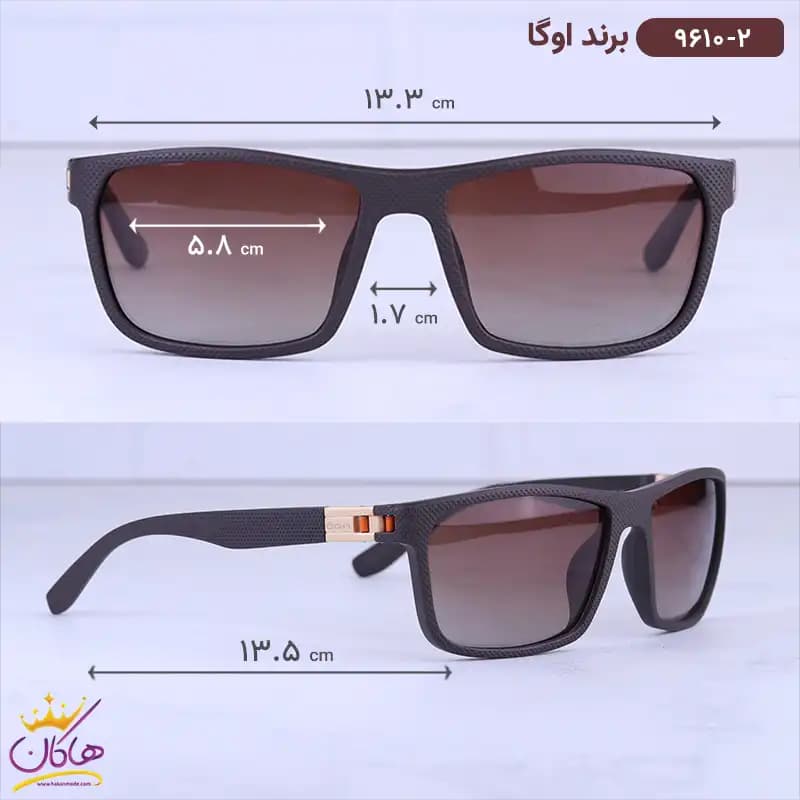 عینک آفتابی مردانه اوگا قهوه ای 9610/2 — تصویر ۲
