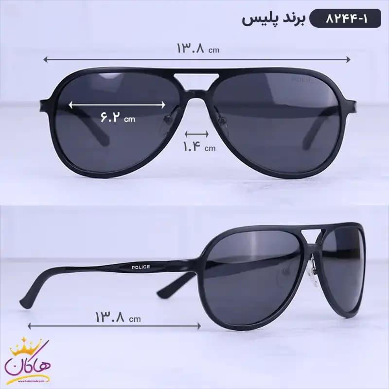 عینک آفتابی پلیس مردانه مشکی خلبانی 8244/1 — تصویر ۲