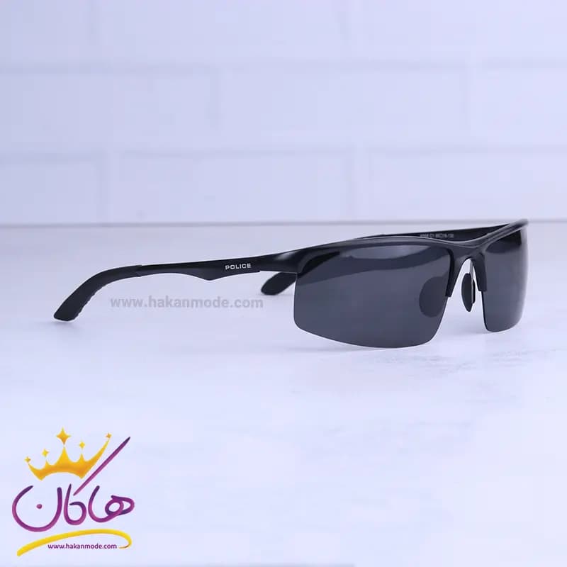 عینک آفتابی پلیس مردانه نیم فریم مشکی 8568/1 — تصویر ۴