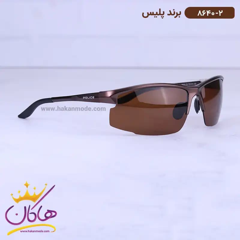 عینک آفتابی مردانه پلیس قهوه ای 8640/2 — تصویر ۳