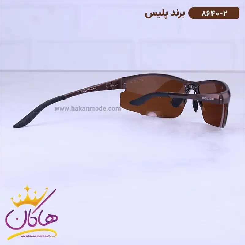 عینک آفتابی مردانه پلیس قهوه ای 8640/2 — تصویر ۴