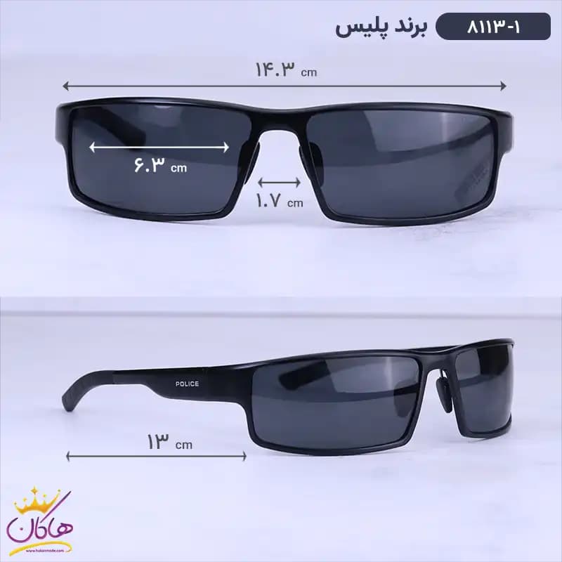 عینک آفتابی مردانه پلیس مشکی 8113/1 — تصویر ۲