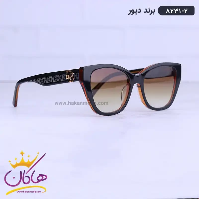 عینک آفتابی دیور زنانه قهوه ای مدل گربه ای 8231/2 — تصویر ۴