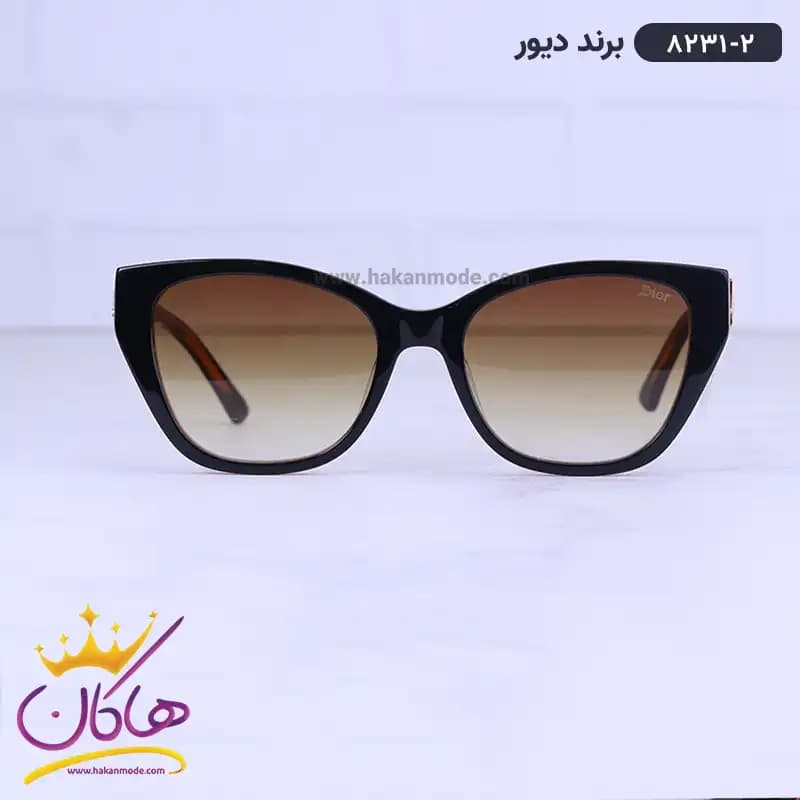 عینک آفتابی دیور زنانه قهوه ای مدل گربه ای 8231/2