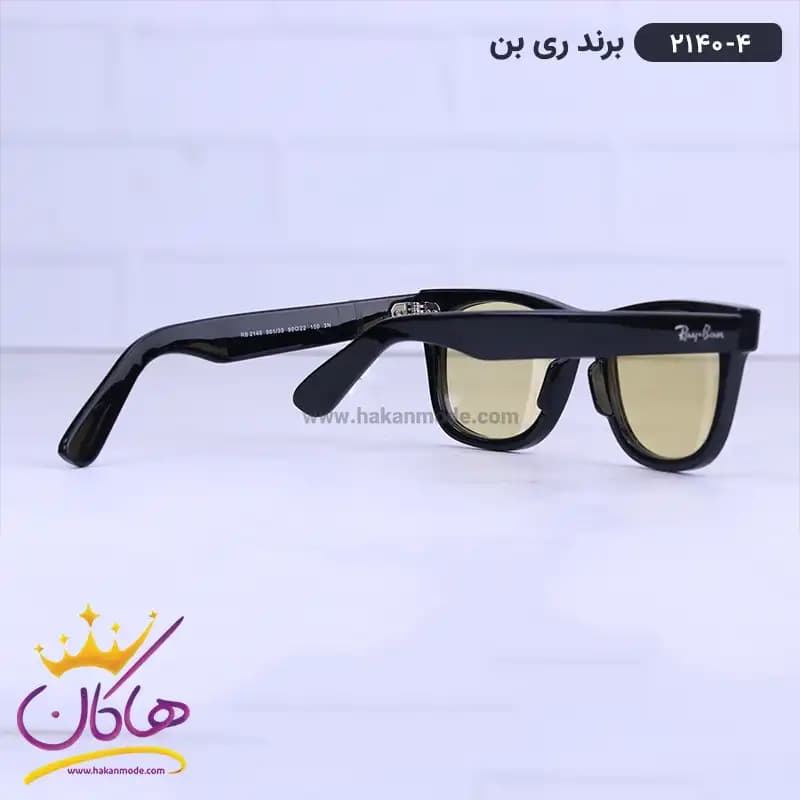 عینک ری بن زنانه مشکی شیشه زرد 2140/4 — تصویر ۳