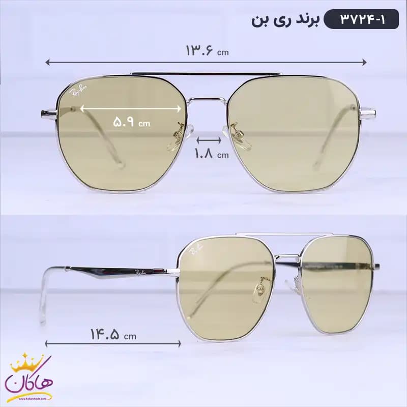 عینک ریبن مردانه شیشه زرد مدل 3724/1 — تصویر ۲