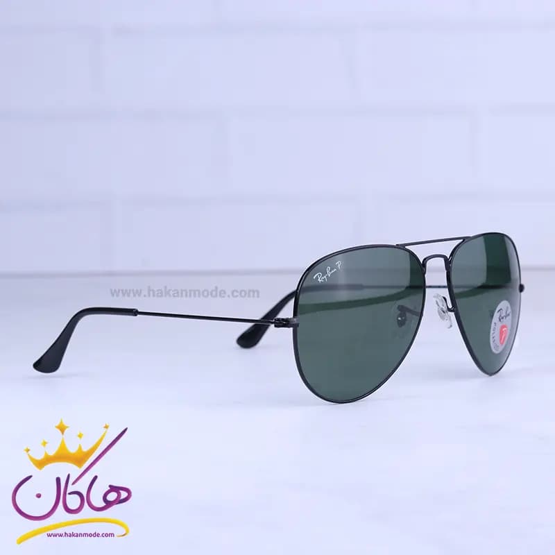 عینک آفتابی ری بن مردانه فریم خلبانی مشکی RB 3026/20 — تصویر ۴