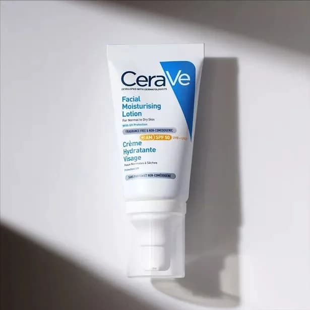 لوسیون ضد آفتاب بی رنگ سراوی SPF 50 مدل AM ‌مناسب پوست‌های معمولی حجم 52 میلی‌لیتر — تصویر ۲
