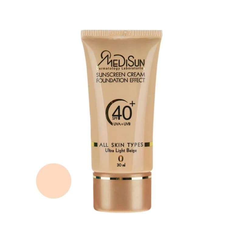 کرم ضد آفتاب رنگی مدیسان SPF40 مدل No 0 مناسب انواع پوست حجم 40 میلی لیتر