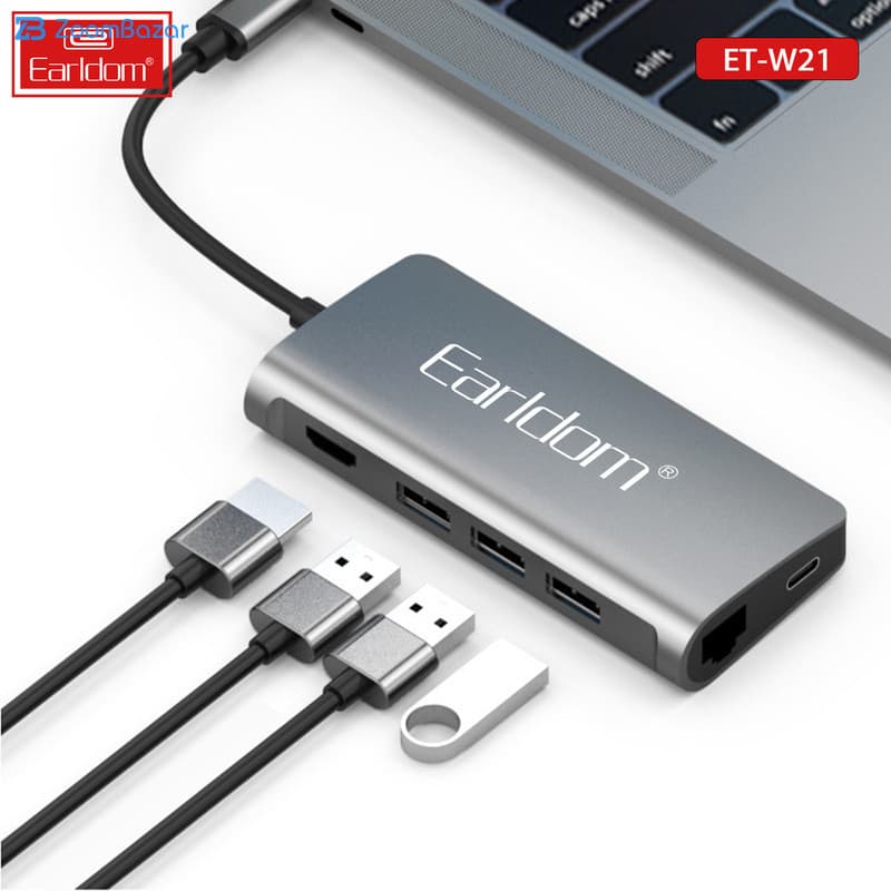 هاب 8 پورت USB-C ارلدام مدل 8IN1 W21 — تصویر ۶