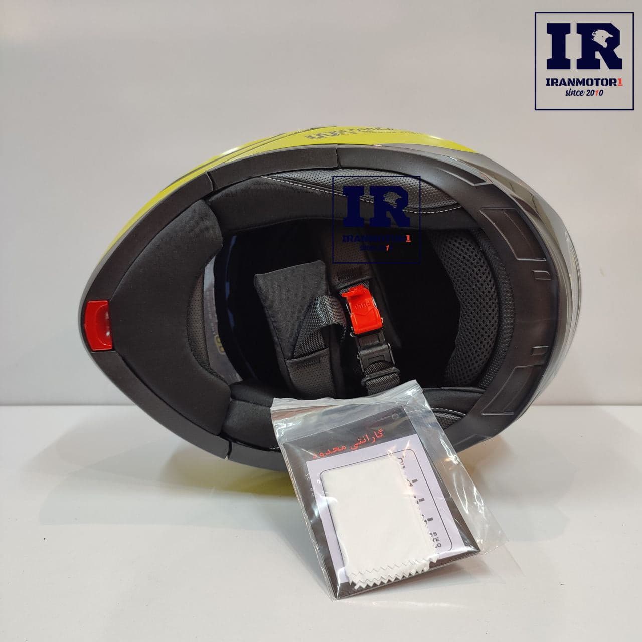 کلاه کاسکت بلوتوث دار فک متحرک دبلیو استاندارد wstandard مشکی زرد براق + BT12 — تصویر ۴
