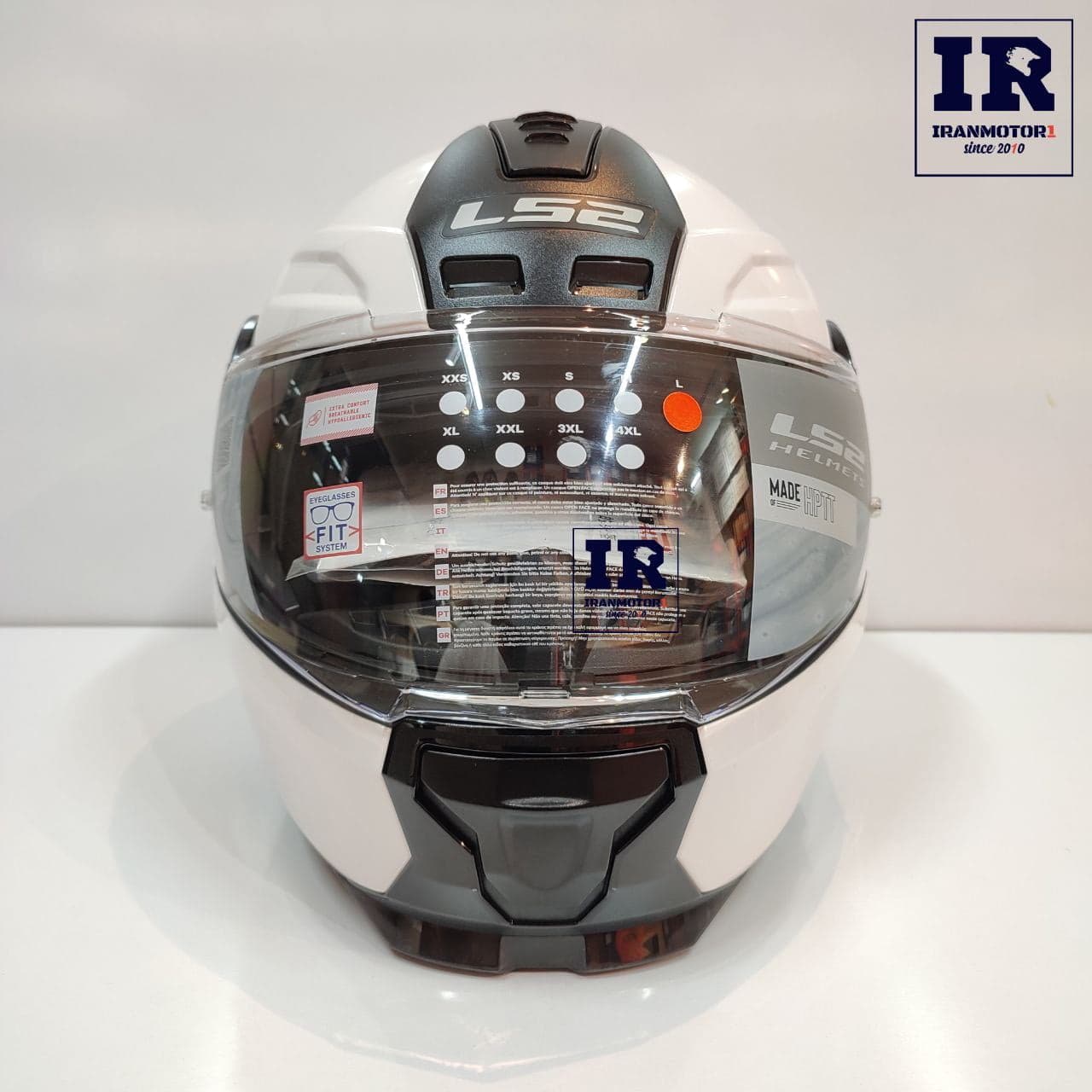 کلاه کاسکت بلوتوث دار فک متحرک LS2 SCOPE FF902 سفید + TCOM VB — تصویر ۵