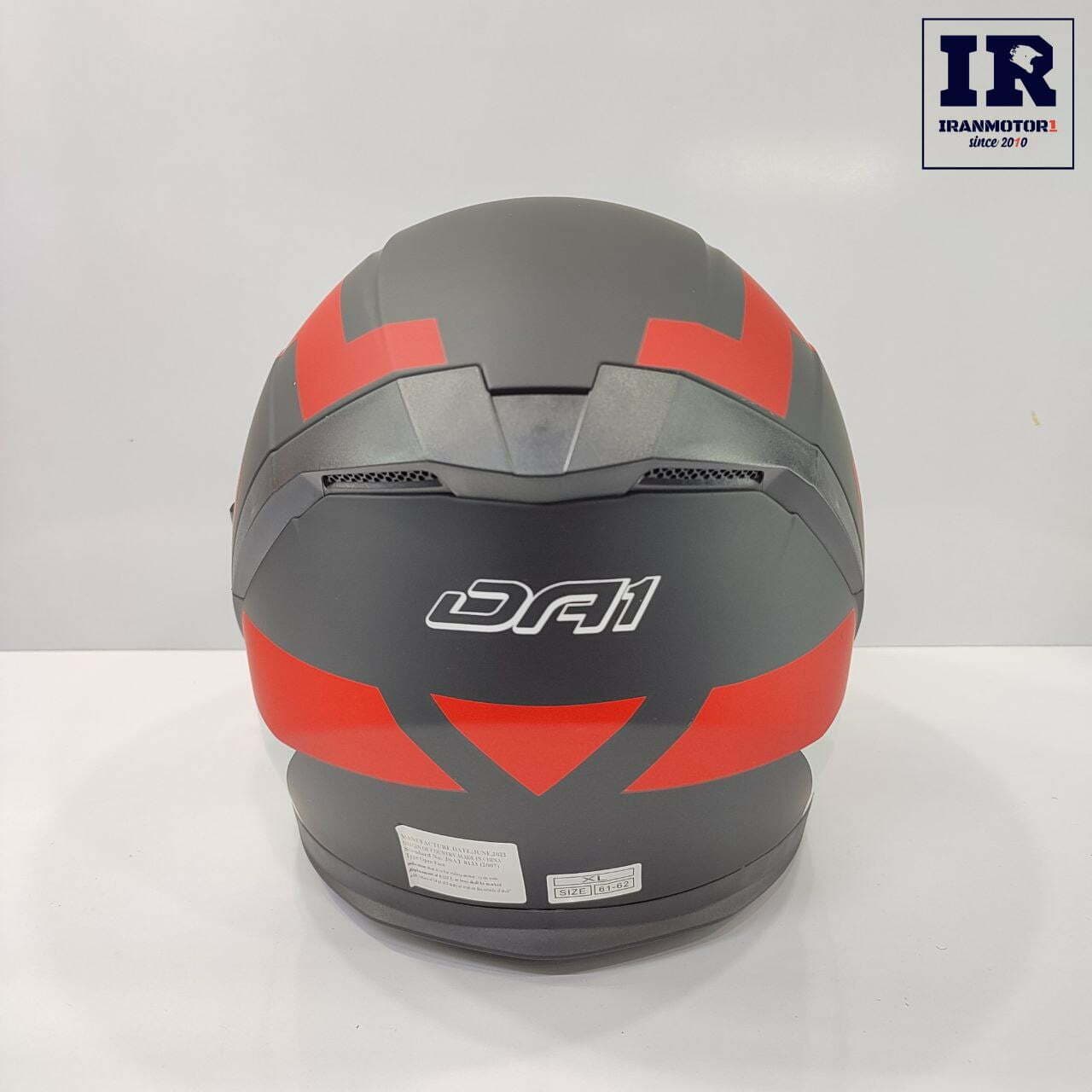 کلاه کاسکت بلوتوث دار بدون فک DA1 قرمز سفید+ بلوتوث BT12 — تصویر ۴