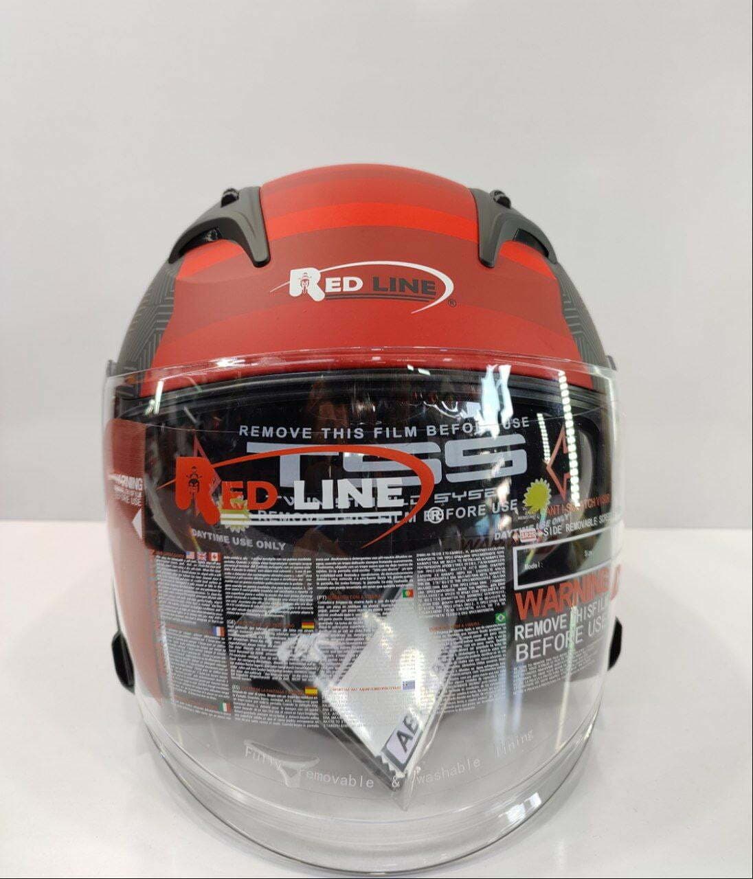 کلاه کاسکت بلوتوث دار بدون فک ردلاین redline کد 946 – مشکی قرمز + TCOM VB — تصویر ۴