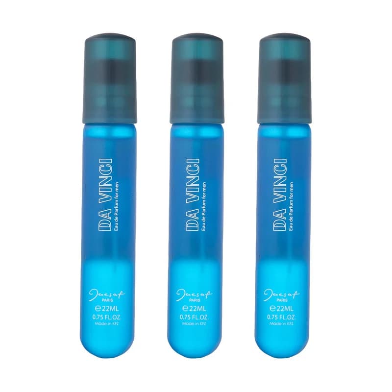 عطر جیبی مردانه ژک ساف مدل Da Vinci حجم 22 میلی لیتر بسته 3 عددی