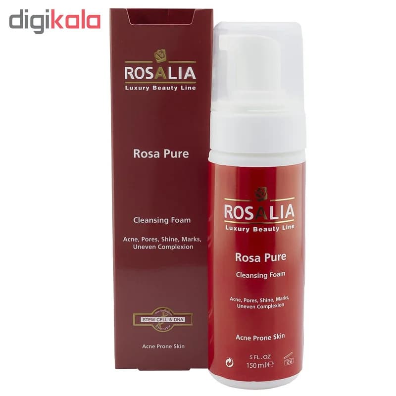 فوم پاککننده صورت رزالیا مدل Rosa Pure حجم 150 میلیلیتر — تصویر ۴