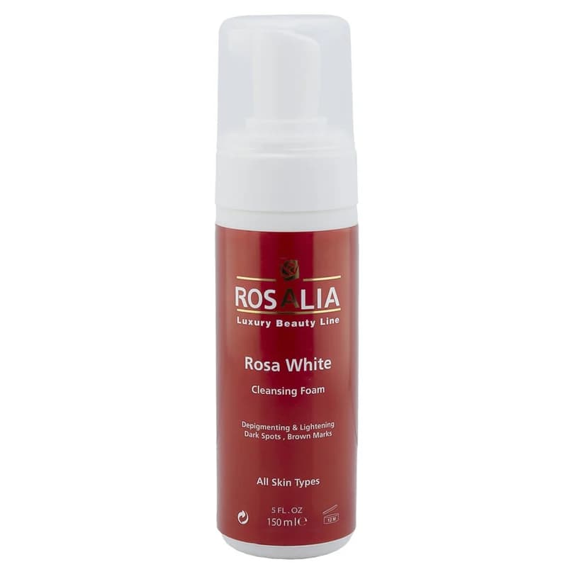 فوم پاککننده و روشنکننده پوست رزالیا مدل Rosa White حجم 150 میلیلیتر — تصویر ۲