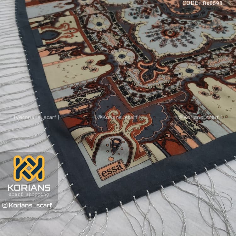 چارقد نخی طوسی Rs6598 — تصویر ۳