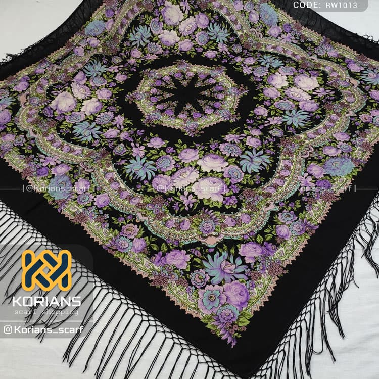چارقد ترکمن گل بنفش rw1013 — تصویر ۲