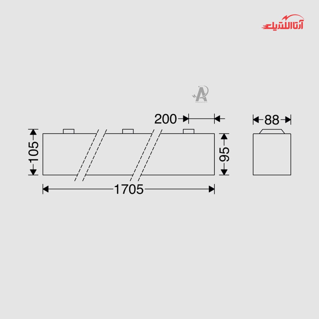 چراغ خطی LED آویز 47 وات مازی نور مدل اینفینیتی C — تصویر ۲