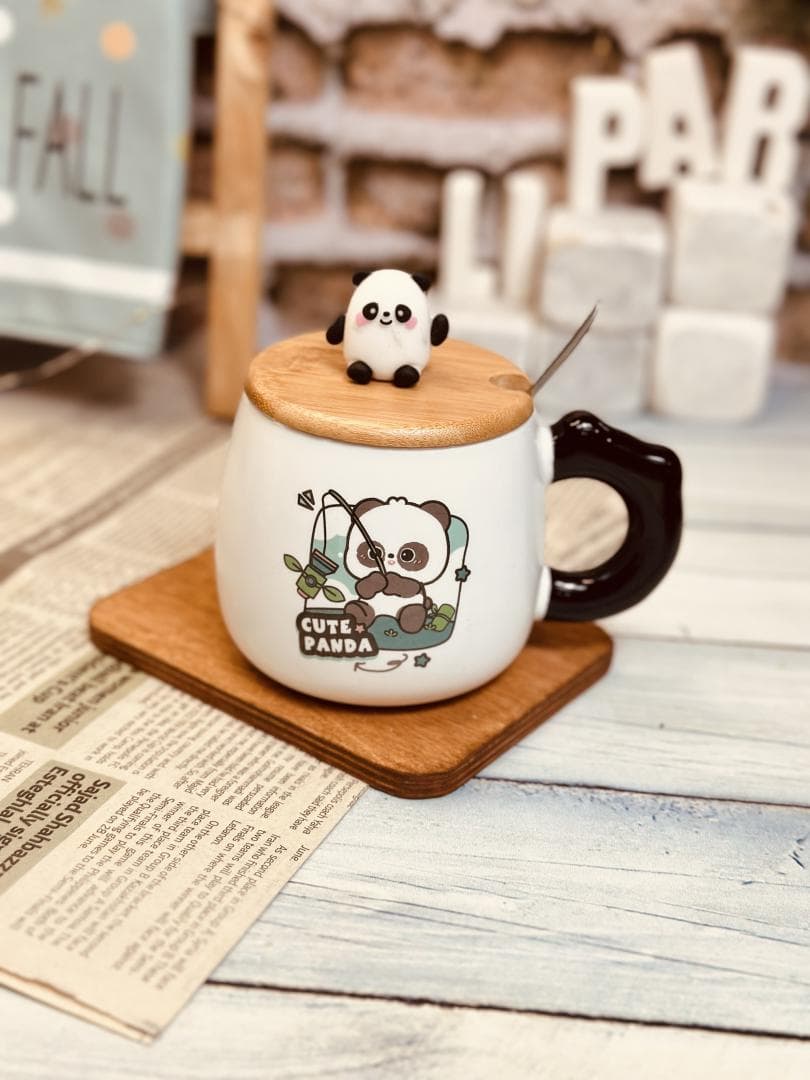 ماگ تپل طرح پاندا درب بامبو کد 7938 — تصویر ۵