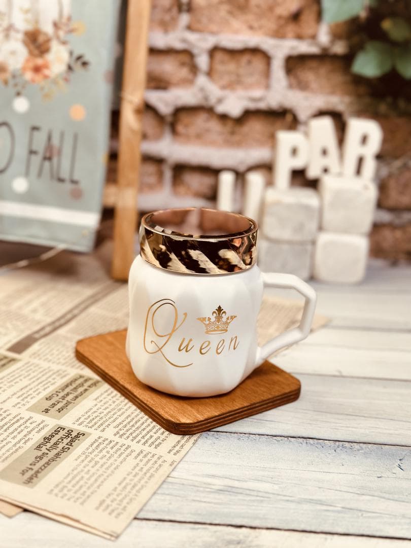 ست ماگ درب آینه ای طرح KING & QUEEN کد 7832 — تصویر ۲