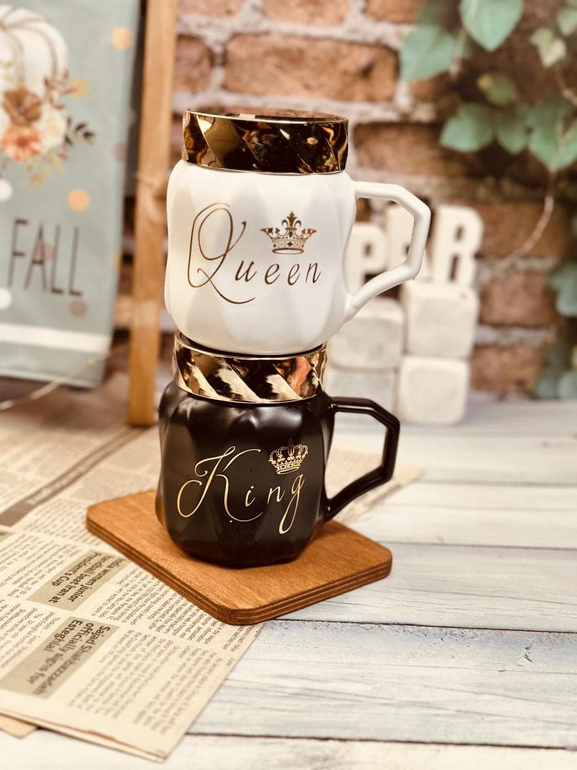 ست ماگ درب آینه ای طرح KING & QUEEN کد 7832 — تصویر ۵