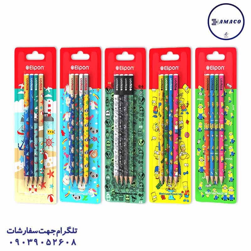الیپون – مداد مشکی فانتزی بلیستری 4 عددی — تصویر ۲