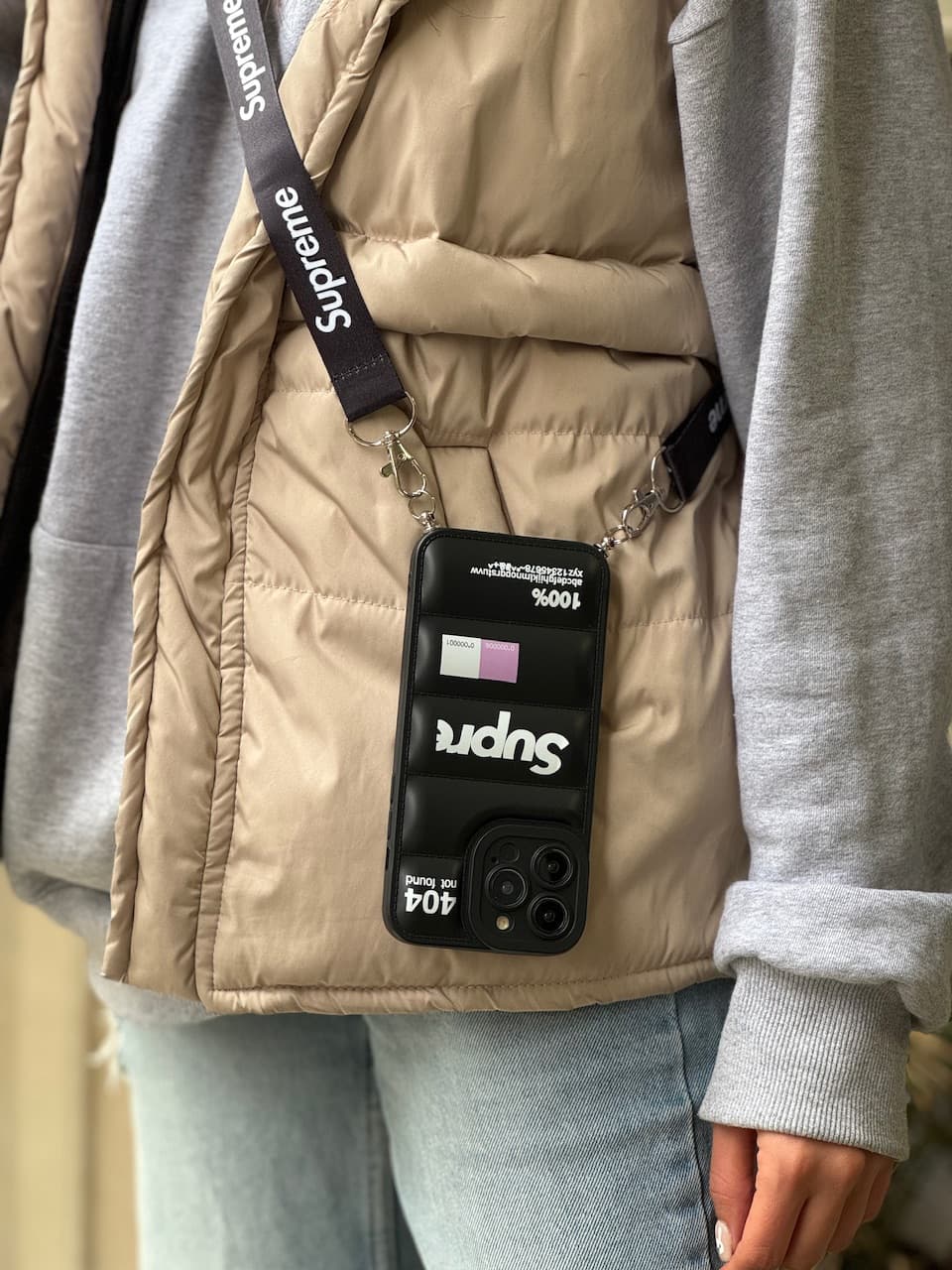 قاب پافر Supreme با بند (آیفون سامسونگ شیائومی) — تصویر ۲