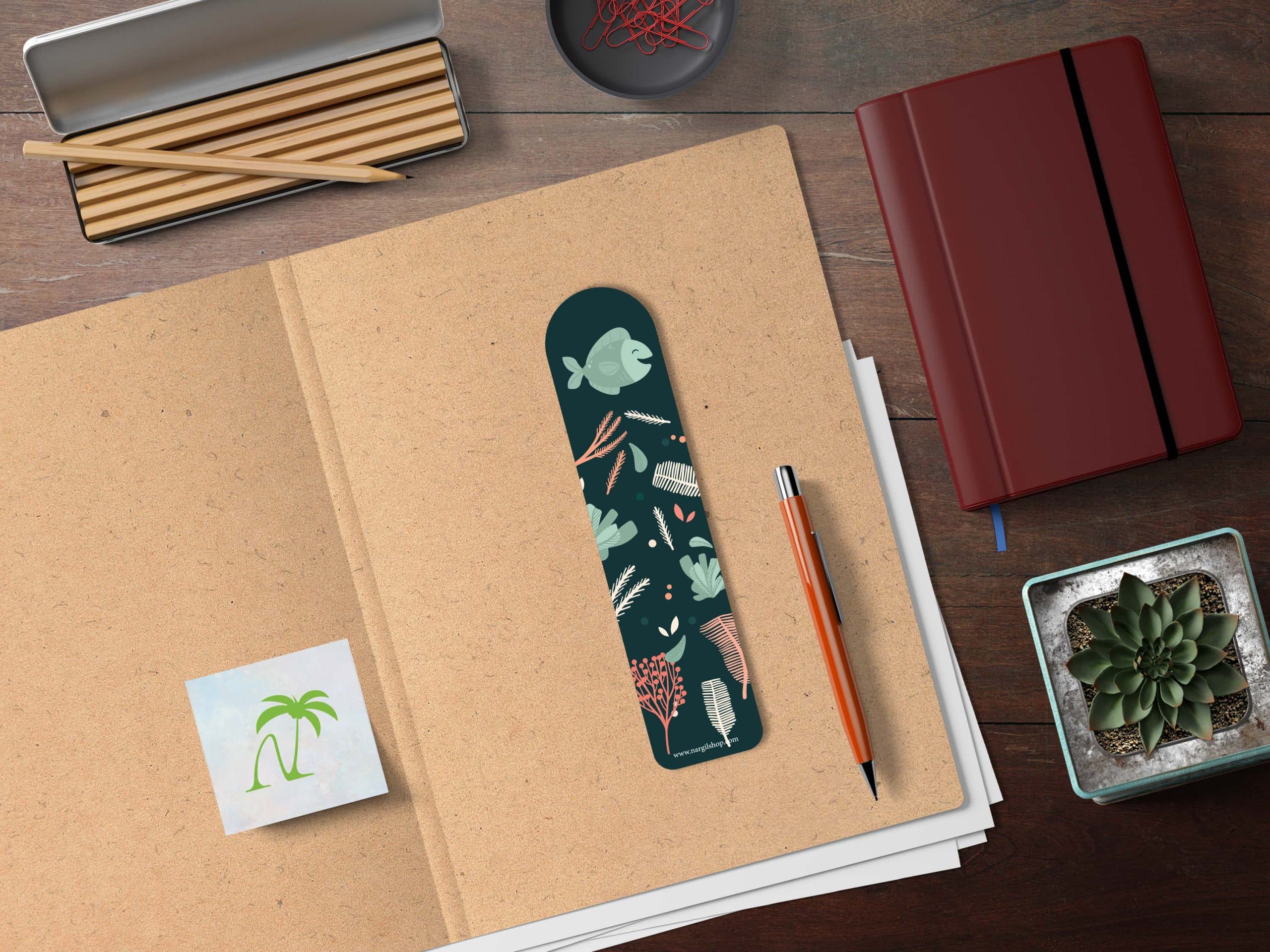 بوک مارک | نشانگر کتاب مدل ماهی و دریا 19 | Fish and sea Bookmark 19 — تصویر ۲