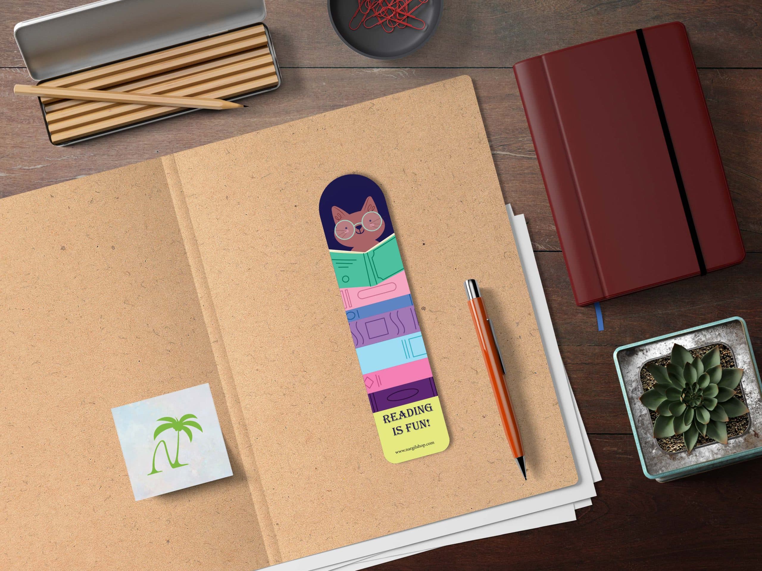 بوک مارک | نشانگر کتاب مدل گربه درسخون 15 | Studios cat Bookmark 15 — تصویر ۲