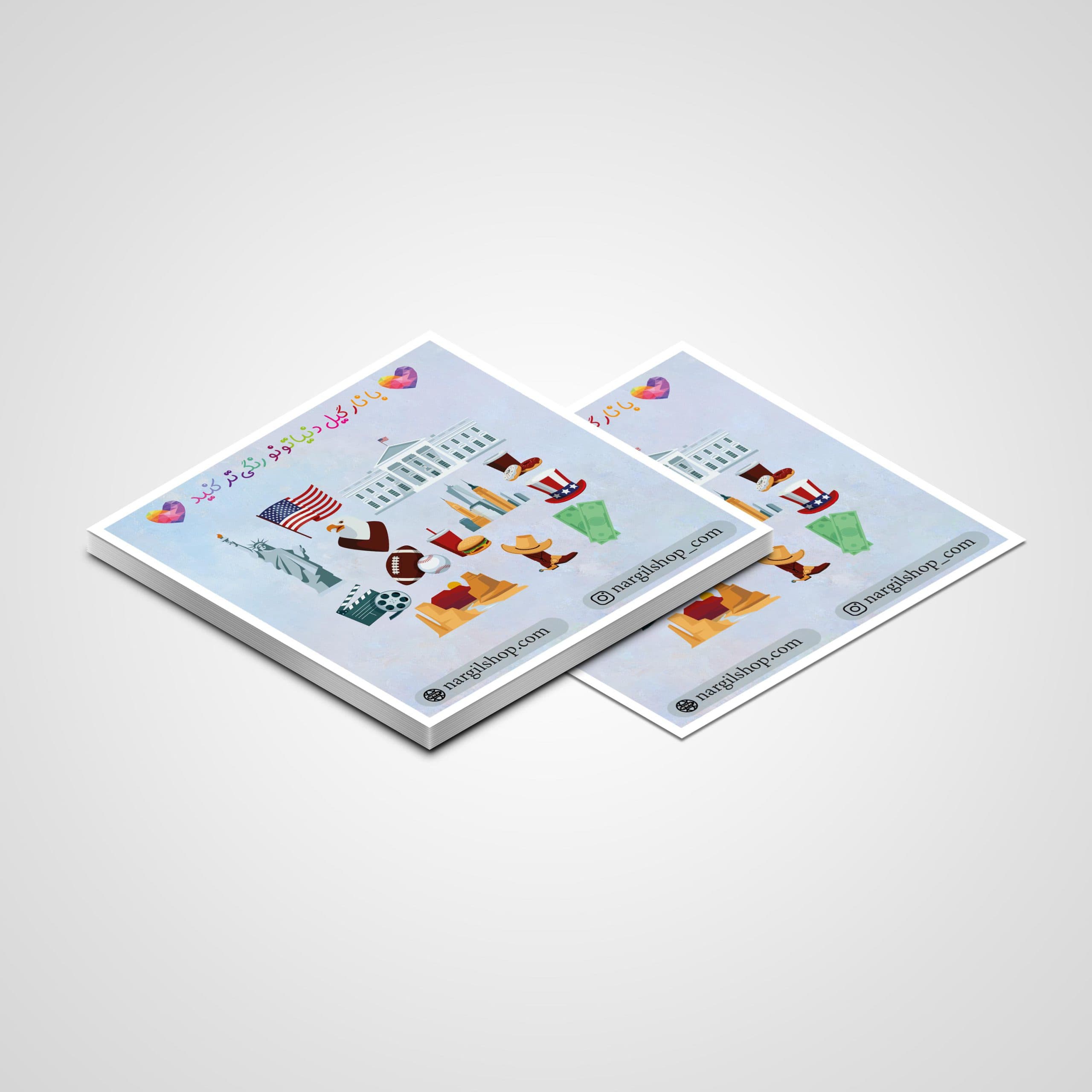 پک استیکر 13 تایی کشور آمریکا 01 | The USA Sticker pack 01 — تصویر ۲