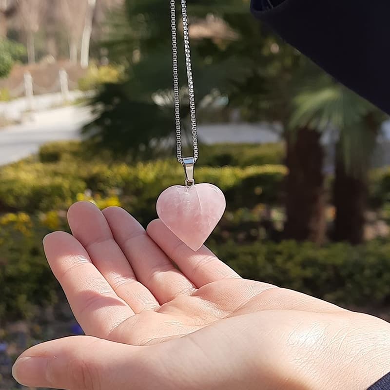 مدال قلبی رز کوارتز تراش فانتزی (G.1024) — تصویر ۴