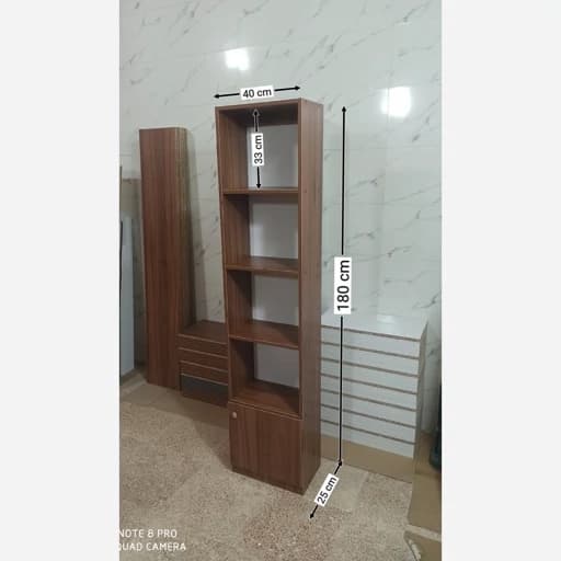 کتابخانه عرض 40 قفسه کمد دار قهوه ای مبلمان اورلین مدل 963422