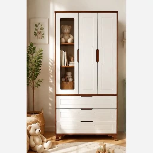 کمد یه تیکه سه درب و سه کشو با تنوع رنگ مبلمان اورلین مدل 972026